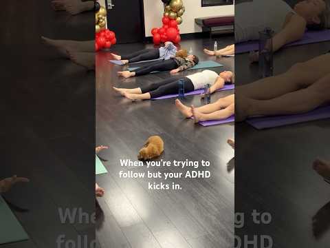 He tried to follow along… but his ADHD had other plans. #puppyyoga #goldendoodlepuppy #puppies