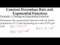 Exploring Constant Percentage Rates and Exponential Functions
