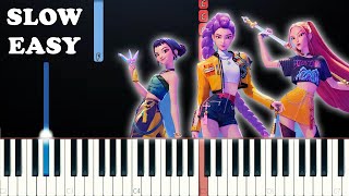 KPop Demon Hunters - Golden (SLOW EASY PIANO TUTORIAL)
