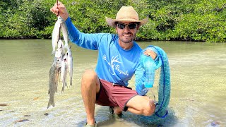 Pescador Con Red Y Trampa