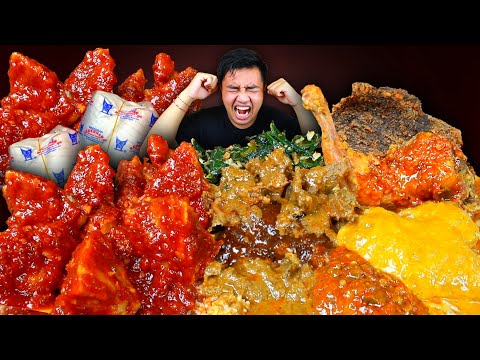 MUKBANG 3 BUNGKUS NASI PADANG PAKAI SEMUA LAUK + BAKSO BOGEM MEKAR JUMBO