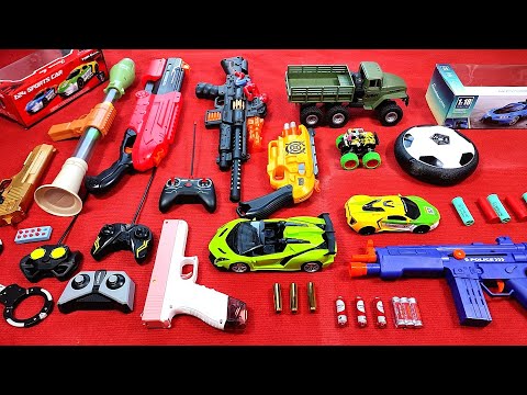 AK47 gun collection water gun and unboxing military remote control car, racing car, monster car