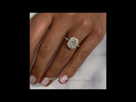 1.5 ct Radiant Cut Diamond Double Edge Halo Engagement Ring