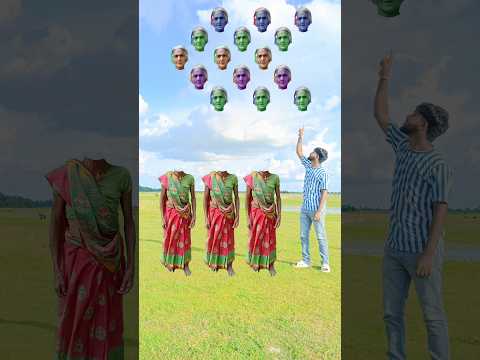 three old Dida ji vs cute bro corect head matching game with tu Radha meri main songs #trending😯😀😀