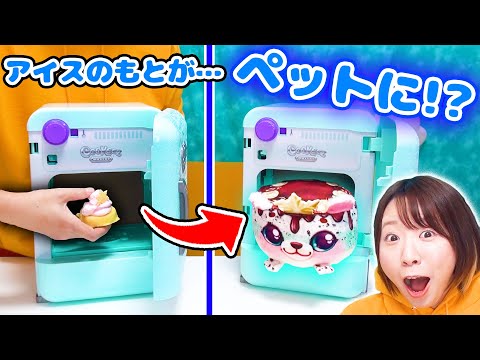 まほうの冷蔵庫にアイスの素を入れたらブルブルペットになる!?🥶🍨 パンビーナの新作が面白すぎた！🐻🍫🌱