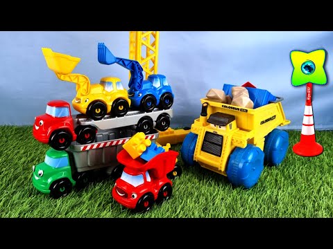 Собираем Строительные Машинки из Цветного Конструктора 🚜🌈 | Учим Цвета и Счёт 🔢 | Детское Видео 🎉