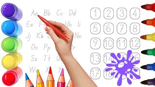 Alphabet, ABC song, ABCD, A to Z, Kids rhymes, collection for writing along dotted lines for toddler