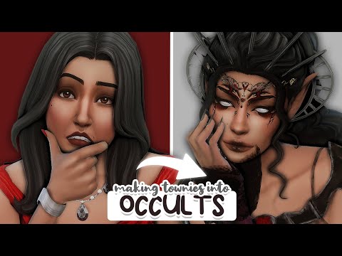 Turning Townies into RANDOM OCCULTS 👻 | Sims 4 Create a Sim Challenge