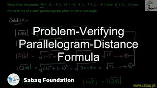 Problem-Verifying Parallelogram-Distance Formula