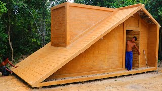 100 Days Building A Modern  Millionaire House Using Primitive Tools
