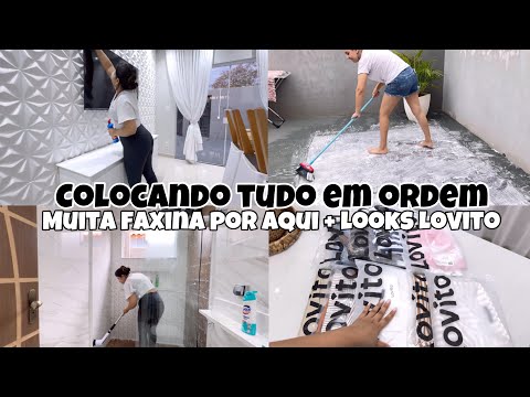 Fiz uma faxina| Lavei Banheiro | Tapete da sala| quanta coisa em um dia| + Looks Lovito