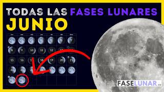 FASES DE LA LUNA en JUNIO 2026 🌕 Calendario lunar de JUNIO día a día #calendariolunar