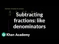 Subtracting Fractions with Like Denominators