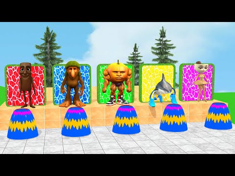 Long Slide Game With Cow Elephant Gorilla Hippopotamus Tiger 3d Animal Game Funny 3d Animals