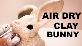 Air Dry Clay Easter Bunny Step by Step super  easy tutorial.