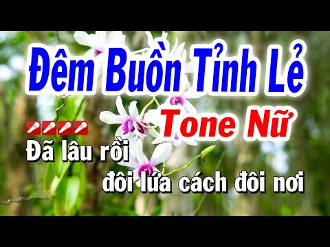 Karaoke Đêm Buồn Tỉnh Lẻ Tone Nữ ( G#m ) Nhạc Sống Huỳnh Anh