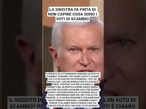 LA SINISTRA FA FINTA DI NON CAPIRE COSA SONO I VOTI DI SCAMBIO.