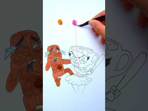 Brainrot Tung Tung Sahur and Ballerina Cappuccina 😳😁 Rope correcting challenge #easydrawing