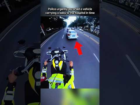 Police urgently escorted a vehiclecarrying a baby to the hospital in time #cops #police #shots