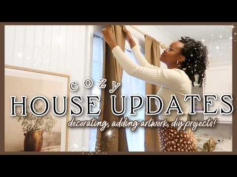 COZY HOUSE UPDATES Pt.2| Decorating, Adding Coziness & Artwork,New Rug +Easy Thrift Flip DIY Project