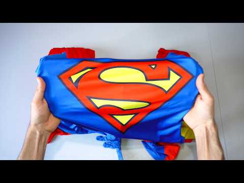 unboxing Superman costume (classic suit, capes)