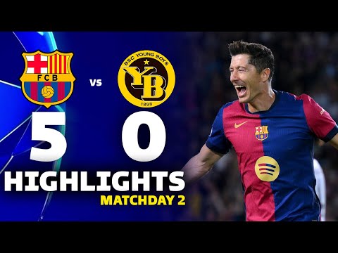 BARCELONA vs YOUNG BOYS (5-0) | RESUMEN y GOLES DEL PARTIDO | Champions league 2024/25