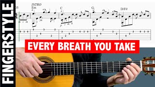 Every Breath You Take - FINGERSTYLE Guitar Tutorial + TAB