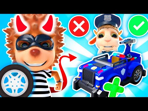 Little Cop Chasing Thief | Funny Cartoon Story for Kids & Nursery Rhymes | Dolly and Friends 3D