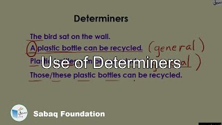 Use of Determiners