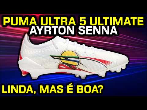 A chuteira do SENNA é ESPETACULAR 🏎️🇧🇷 - Análise chuteira campo Puma Ultra 5 Ultimate Senna FG