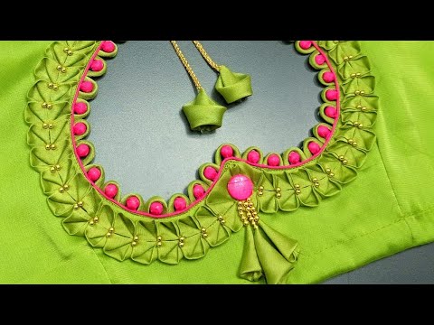 Heavy Model Blouse Design | Silk Saree Blouse Back Neck design cutting and stitching |