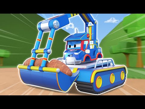 Super bulldozer salva al carro de carreras de un accidente en el super loop