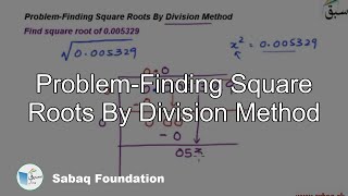 Problem-Finding Square Roots By Division Method