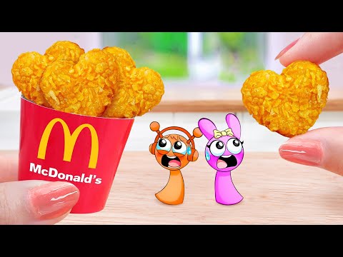 🍟 Yummy Miniature Crispy Chicken Heart Balls McDonald's Style Recipe 🐥 ASMR Cooking Food Video