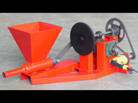 How To Make Homemade Briquette Machine Using Drill Machine | Diy Wood Briquette Making Machine | DIY