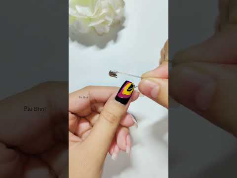 ✨🧷 Easy Nail Art with Safety Pin #nailart #piubhol #shorts