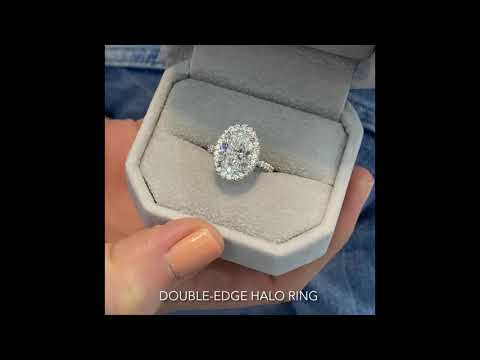 3.40 carat Oval Diamond Double Edge Halo Ring