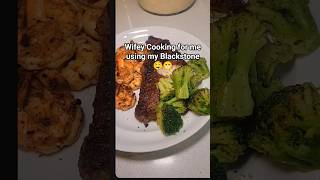 Wifey Cooking for me on My Blackstone😁🤤#cooking #food #foodie #recipe #blackstone #dinner