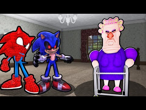 SPIDERMAN SONIC AND SONIC.EXE VS GRUMPY GRAN IN ROBLOX