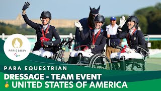 🏇 Team USA Wins Gold in Dressage Team Event 🥇 #ParaEquestrian #Paris2024
