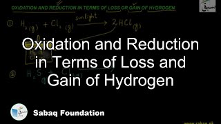 Oxidation and Reduction in Terms of Loss and Gain of Hydrogen