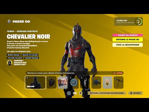 PASSE DE COMBAT SAISON 2 CHAPITRE 1 OG sur FORTNITE !! (Chevalier Noir..)