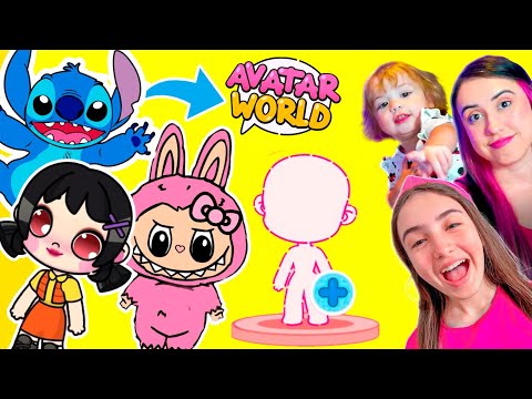 REVELANDO COMO CRIAR o LABUBU, ROUND 6, STITCH, SPRUNKIS e MAIS no Avatar World! Filha Também Joga