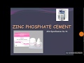 Zinc Phosphate Cement in Dentistry