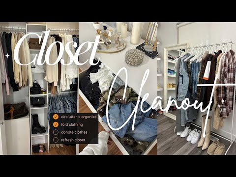 FALL CLOSET CLEAN OUT 2024🍂 *pinterest* inspired autumn refresh, storage tips, declutter + organize