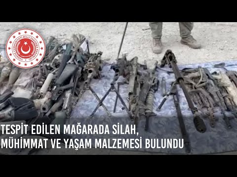 Pençe-Kilit Operasyonu Bölgesinde Tespit Edilen Mağarada Silah, Mühimmat ve Yaşam Malzemesi Bulundu