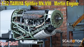 Tamiya Spitfire Mk.VIII 1/32 Scale Model Aircraft Build - Rolls-Royce Merlin 71 Engine