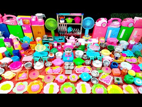 8 Minutes Satisfying with Unboxing Hello Kitty Barbie Doll Kitchen Set | Dollhouse Cooking Set Game