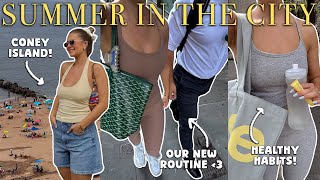 week in my life! coney island, our new routine living together, hair extensions