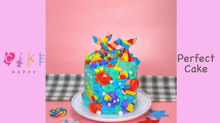 Simple flower cream cake